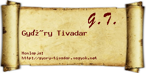 Győry Tivadar névjegykártya